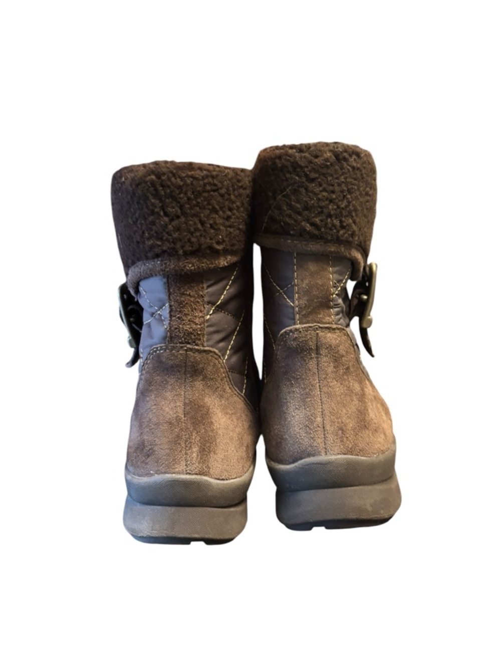 Earth Origins Womens Pinnacle Ankle Boots Booties Brown Suede Faux Fur Zip 9B - Picture 6 of 8